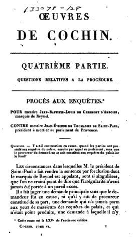 Tapa de Œuvres complètes de Cochin