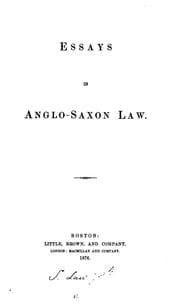 Tapa de Essays in Anglo-Saxon law
