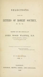 Tapa de Selections from the letters of Robert Southey