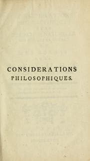 Tapa de Considerations philosophiques de la gradation naturelle des formes de l'etre