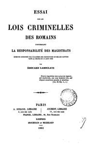 Tapa de Essai sur les lois criminelles des romains concernant la responsabilité des magistrats