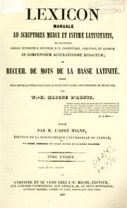 Tapa de Lexicon manuale ad scriptores mediæ et infimæ latinitatis