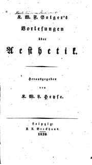 Tapa de K. W. F. Solger's Vorlesungen über aesthetik