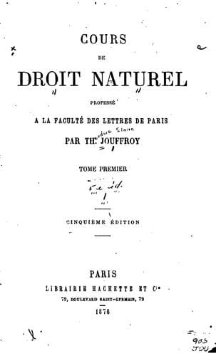 Tapa de Cours de droit naturel