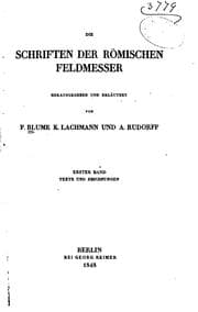 Tapa de Die Schriften der römischen Feldmesser