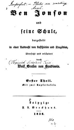 Tapa de Ben Jonson und seine Schule
