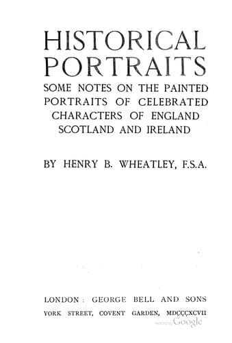 Tapa de Historical portraits