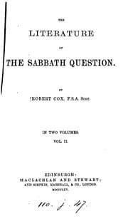 Tapa de The literature of the Sabbath question