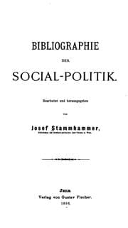 Tapa de Bibliographie der Social-Politik