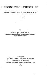 Tapa de Hedonistic theories from Aristippus to Spencer