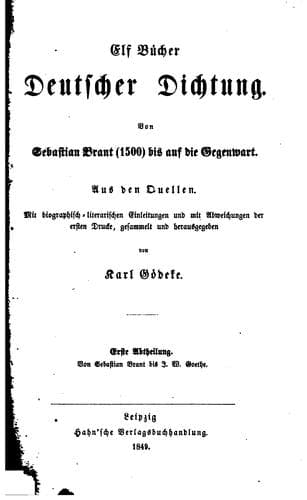 Tapa de Elf Bücher deutscher Dichtung