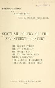 Tapa de Scottish poetry of the seventeenth century