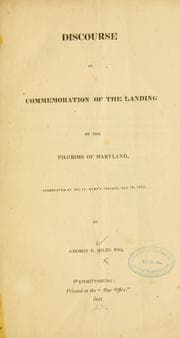 Tapa de Discourse in commemoration of the landing of the pilgrims of Maryland