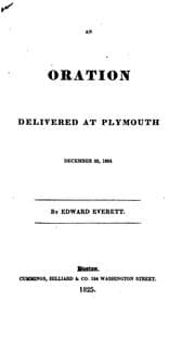 Tapa de An oration delivered at Plymouth, December 22, 1824