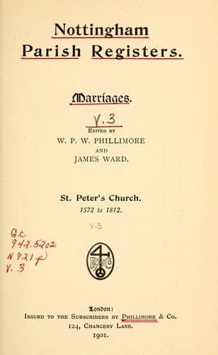 Tapa de Nottingham parish registers