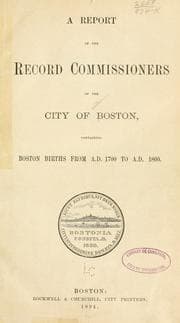 Tapa de Boston births from A.D. 1700 to A.D. 1800