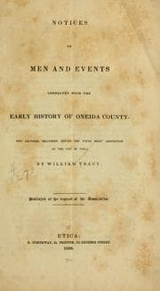 Tapa de Notices of men and events connected with the early history of Oneida County