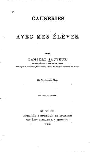 Tapa de Causeries avec mes élèves