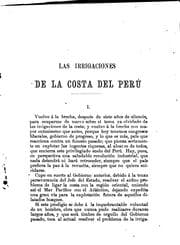 Tapa de Las irrigaciones de la costa ..