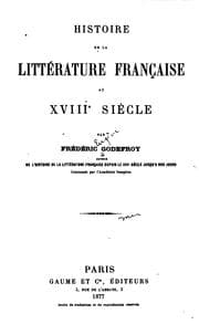 Tapa de Histoire de la littérature française au XVIIIe siècle