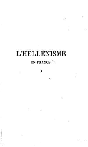 Tapa de L' hellénisme en France