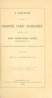 Tapa de A sermon in memory of Colonel Ulric Dahlgren