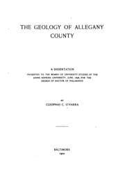 Tapa de The geology of Allegany County ..