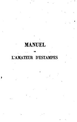 Tapa de Manuel de l'amateur d'estampes