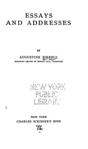 Tapa de Essays and addresses