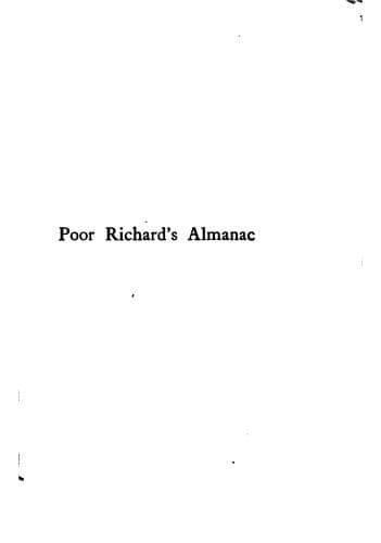 Tapa de Poor Richard's almanac