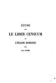 Tapa de Étude sur le Liber censuum de l'Église romaine ...