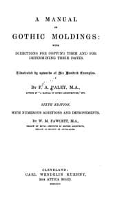 Tapa de A manual of Gothic moldings