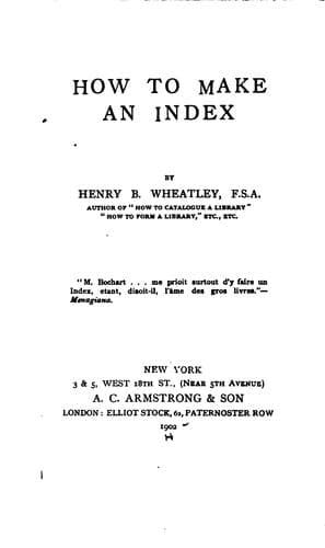 Tapa de How to make an index