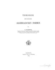 Tapa de Théorie der binären algebraischen Formen