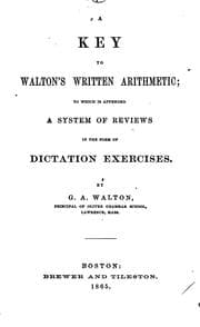 Tapa de A key to Walton's written arithmetic