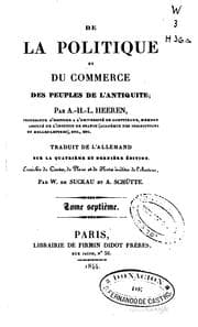 Tapa de De la politique et du commerce des peuples de l'antiquité