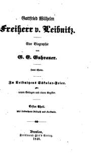 Tapa de Gottfried Wilhelm freiherr v. Leibnitz