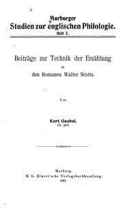 Tapa de Beiträge zur technik der erzählung in den romanen Walter Scotts