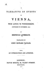 Tapa de Narrative of events in Vienna, from Latour to Windischgrätz