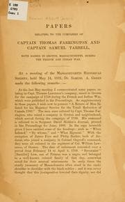 Tapa de Papers relating to the companies of Captain Thomas Farrington and Captain Samuel Tarbell
