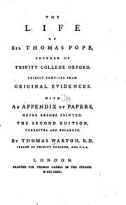 Tapa de The life of Sir Thomas Pope
