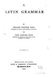 Tapa de A Latin grammar