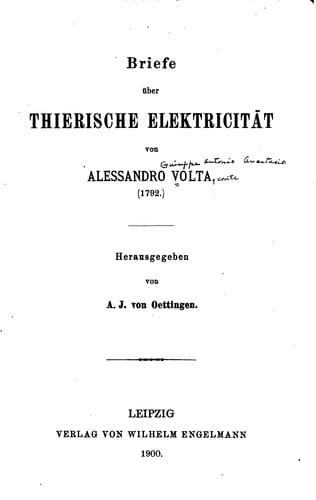 Tapa de Briefe über thierische elektricität