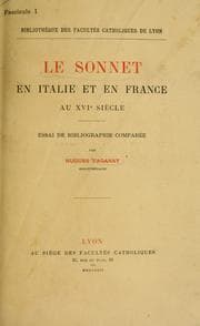 Tapa de Le sonnet en Italie et en France au XVIe siècle