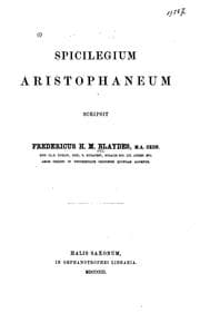Tapa de Spicilegium Aristophaneum