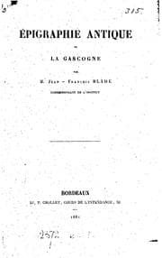 Tapa de Épigraphie antique de la Gascogne