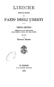 Tapa de Liriche edite ed inedite di Fazio degli Uberti