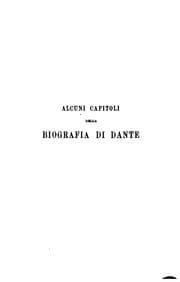 Tapa de Alcuni capitoli della biografia di Dante ..