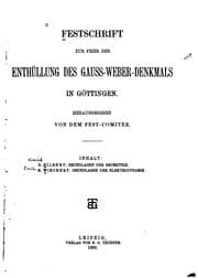 Tapa de Festschrift zur feier der enthüllung des Gauss-Weber-denkmals in Göttingen