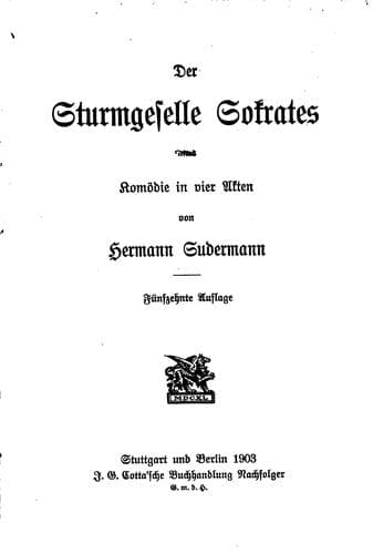 Tapa de Der Sturmgeselle Sokrates